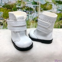 Yo-SD 1/6 bjd Doll Shoes Double Strap Boots WHITE SHU073WHE